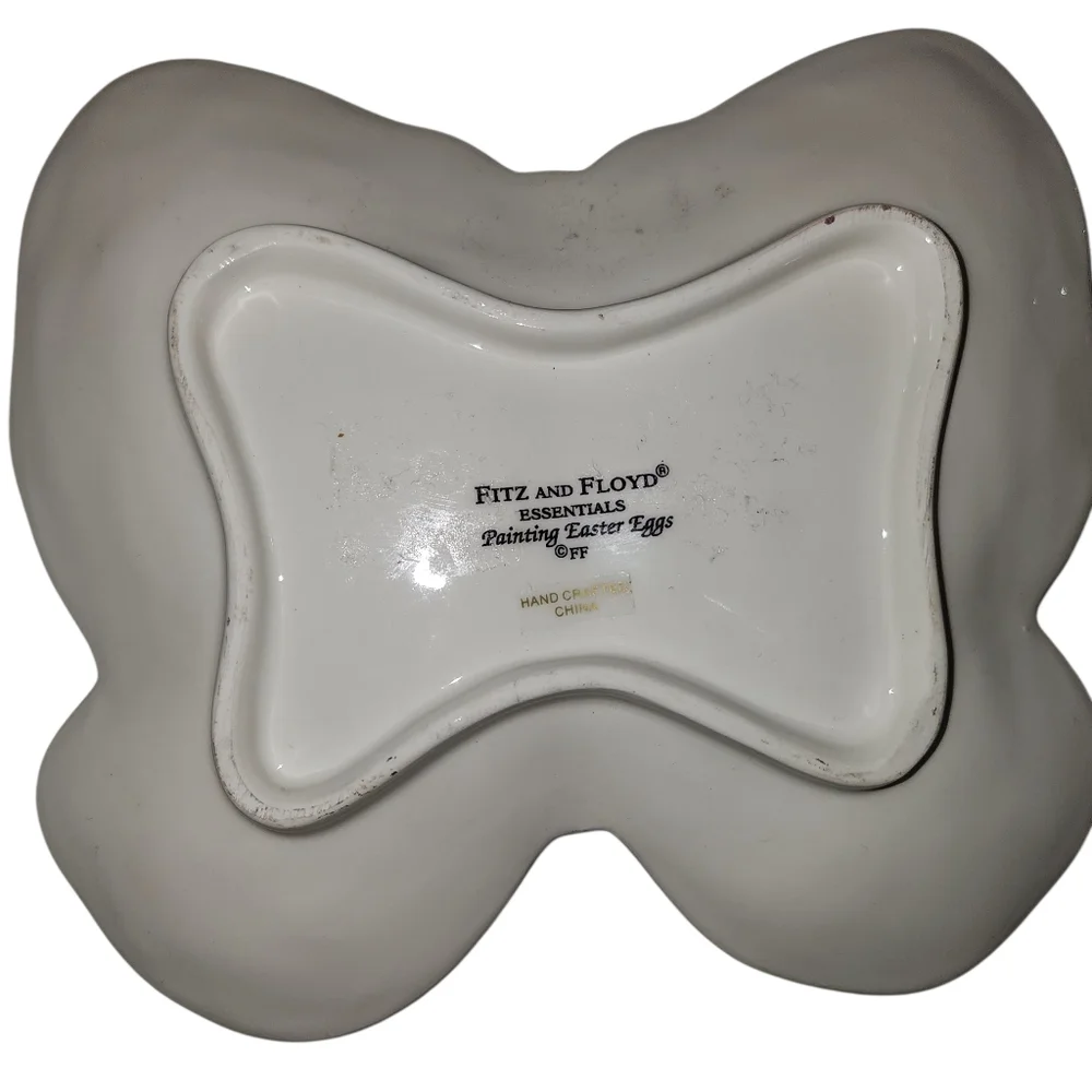 Set Of 2 Fitz and Floyd Handcrafted Ceramic Butterfly Essentials Painted Easter